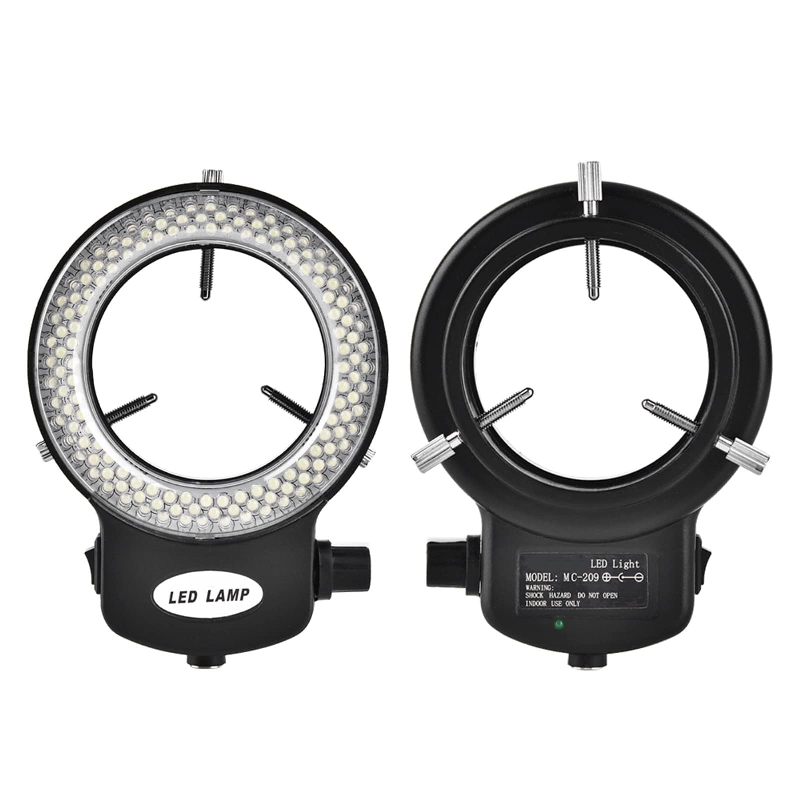 Luce Ad Anello a LED per Fotocamera per Microscopio di Livello Industriale con Luce a LED per Microscopio a 144 Perline LED Regolabili (BLACK)
