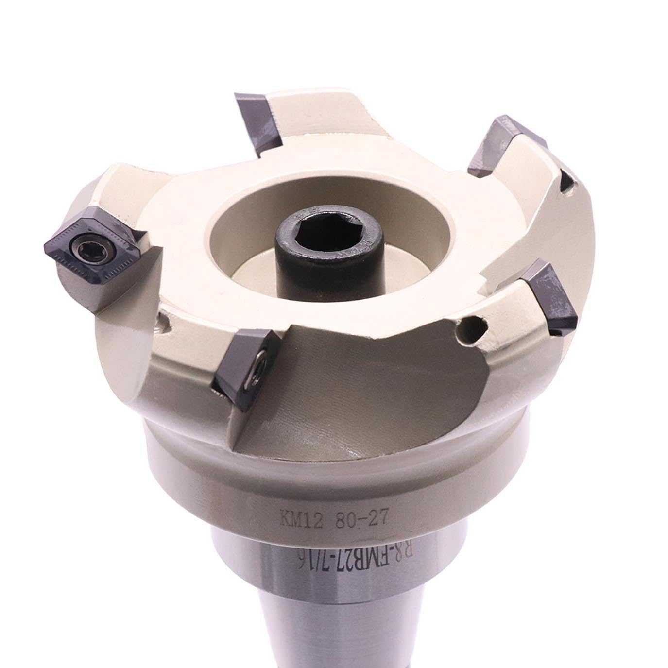 BestParts R8 FMB27 7/16-20UNF Shank Face End Mill Arbor and 3.15"/80mm Cutting Diameter 5-Flute KM12 80-27-5T CNC Face End Milling Shell Cutter with 10Pcs SEKT1204 Carbide Inserts and T20 Wrench