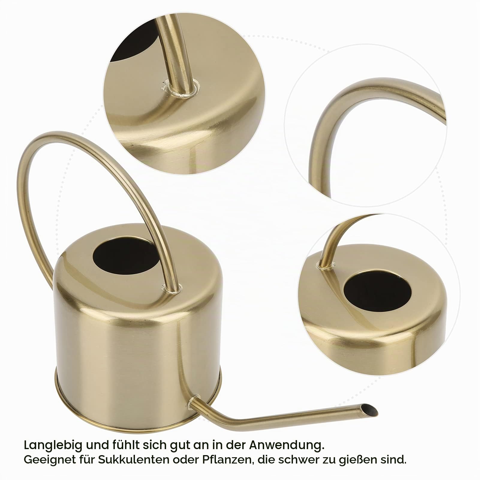 Shanrya Pflanzengießkanne, Messing Gießkanne Retro Langer Auslauf Gießkanne für Garten Terrasse