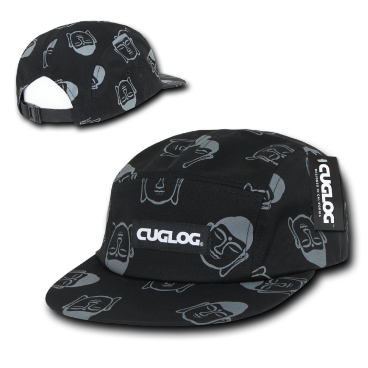 Cuglog 5 Panel Racer Buddha Baseball Cap - Black