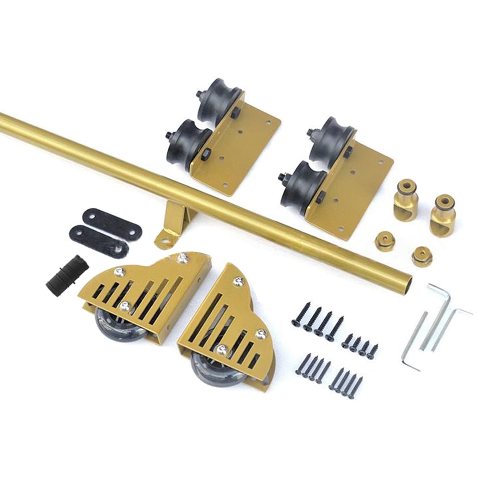 Kit de quincaillerie pour échelle roulante dorée de 400cm, rails haut de gamme avec freins