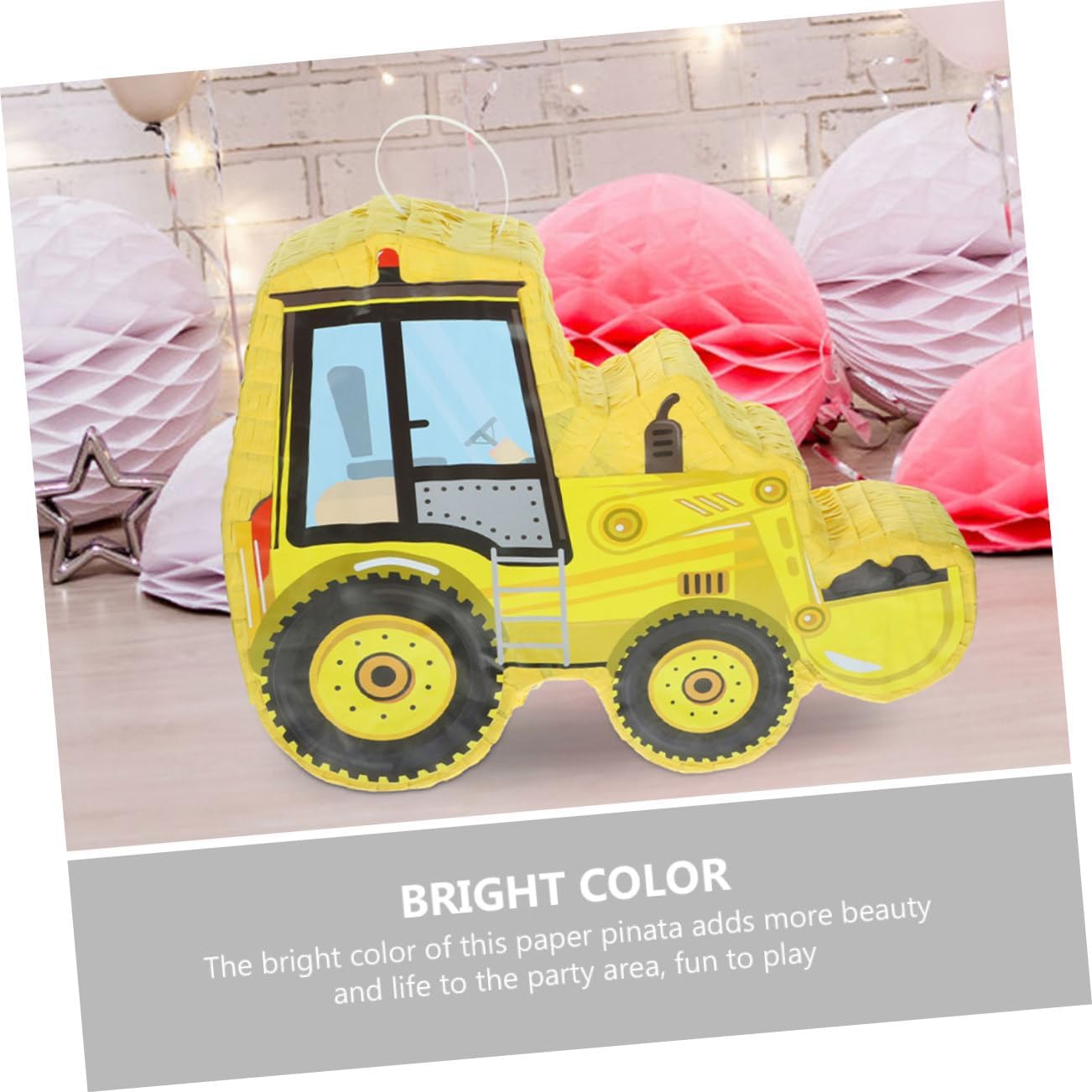 1Set Excavator Truck Pinata Construction Pinata with Stick Blindfold for Birthday Parties Festivals and Celebrations Party Supplies