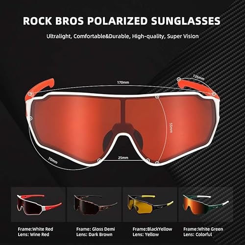 Miniatura 2 de ROCKBROS Gafas de sol polarizadas de ciclismo para hombres gafas deportivas para mujer protección UV gafas de bicicleta para conducir correr pescar