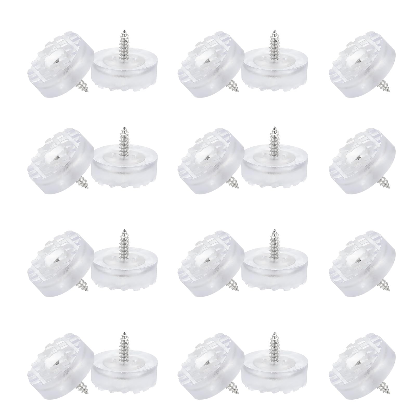 PATIKIL 24mm Screw-On Rubber Feet for Furniture 20 Pcs Non Slip Furniture Pads Chair Glides Table Leg Protectors for Hardwood Floor Cutting Board Electronics Clear