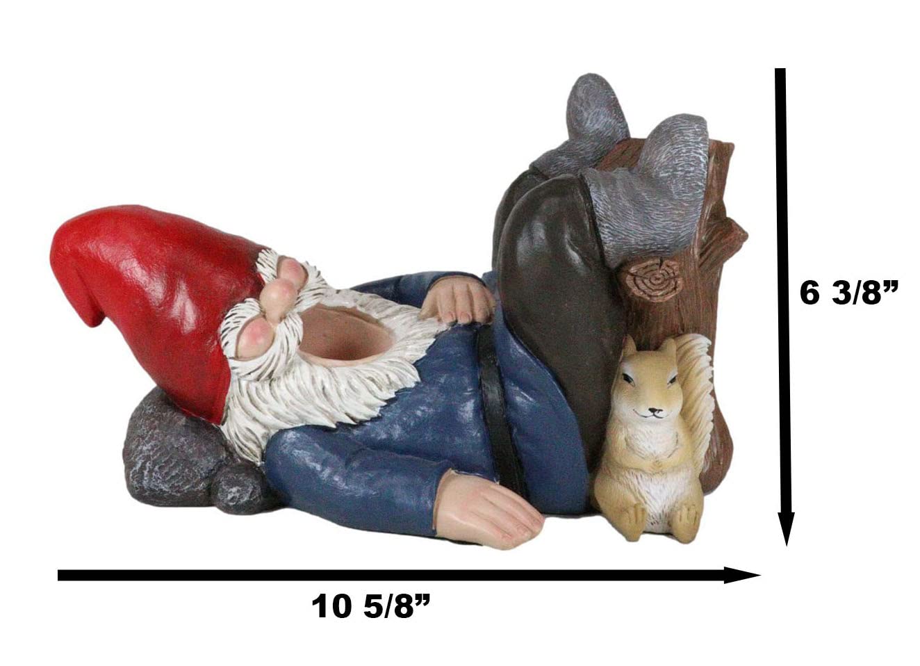 Ebros Gift Whimsical Festive Holiday Novelty Tipsy Drunk Mr Gnome Sleeping in Forest Near Squirrel Wine Bottle Holder Rack Caddy Stand Figurine As Kitchen Dining Bar Countertop Decorative Accent
