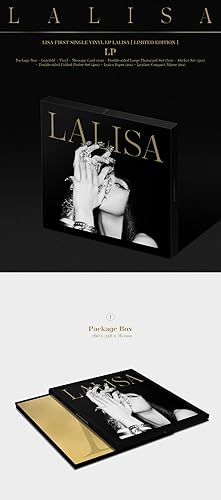 Miniatura 2 de KAKAO M LISA - LISA PRIMER VINILO SINGLE LP LALISA+Juego de tarjetas de fotos extra GOLD ver.