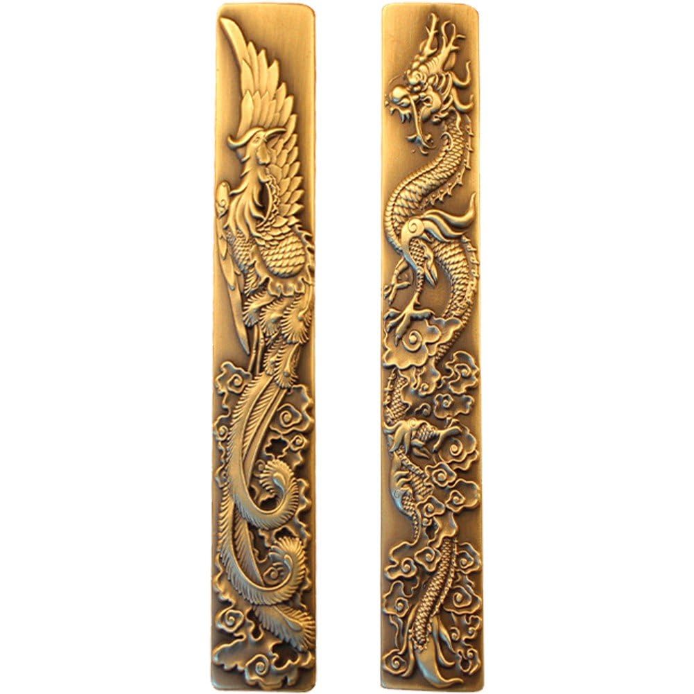 Amazon.co.jp: ペーパーウェイト 文鎮 龍、鳳凰の彫刻 アンティーク