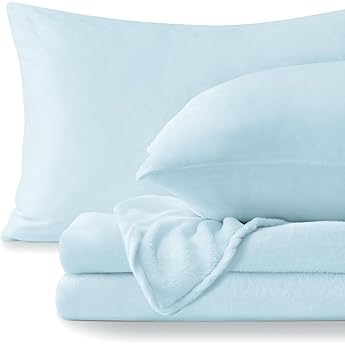 Elegant Comfort Luxuriously Soft 4-Piece Velvet Plush Flannel Sheet Set - Premium Quality - Cozy Warm, Anti-Static, Non Pilling Fuzzy Velvet Flannel Fleece Deep Pocket Sheet Set - Queen, Denim Blue