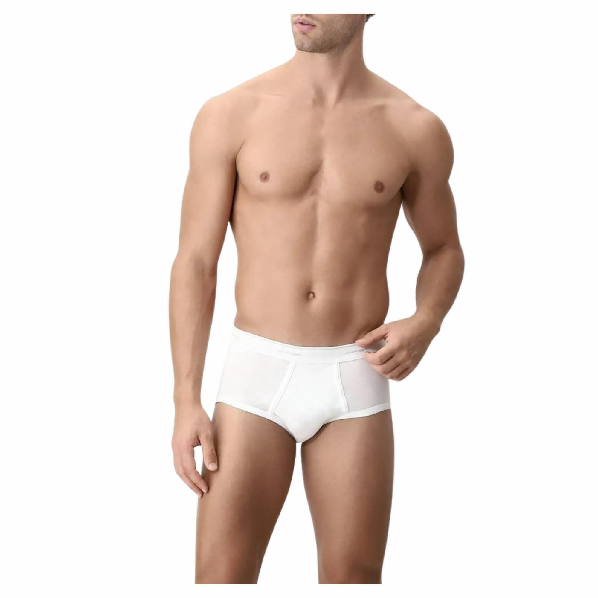 SAGGIO Cagi Set 6 Pezzi di Slip 1223 in Puro Cotone Filo di Scozia Elastico con Lavorazione a Coste Conchiglia Senza Cuciture Uomo Profumatore