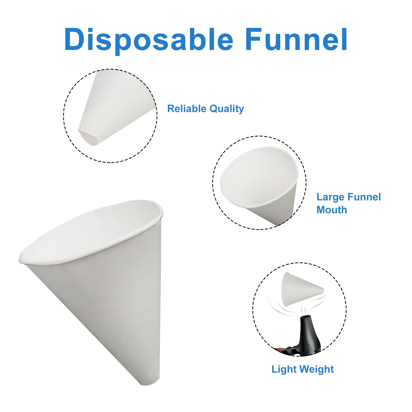 50pcs Disposable Oil Funnel Engine Oil Cone Funnel Paper Anti-Spill Funnel For Car Oil Bottles Engine Oil Tank - View #4