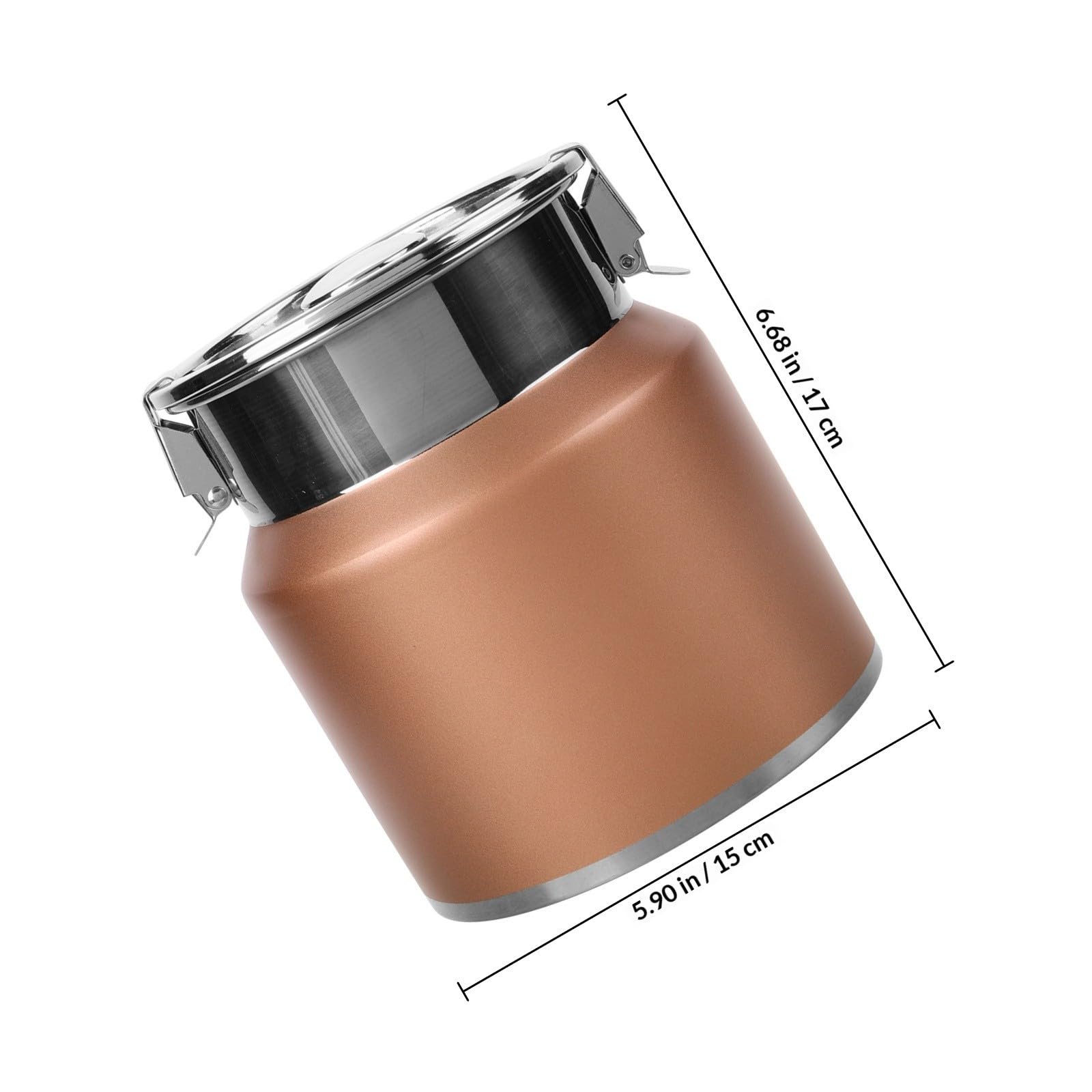 Hemobllo Jarra de Leche de Acero Inoxidable con Tapa Hermética para Almacenamiento Múltiple Recipiente Resistente para Cocina Camping y Alimentos Secos Color Champán