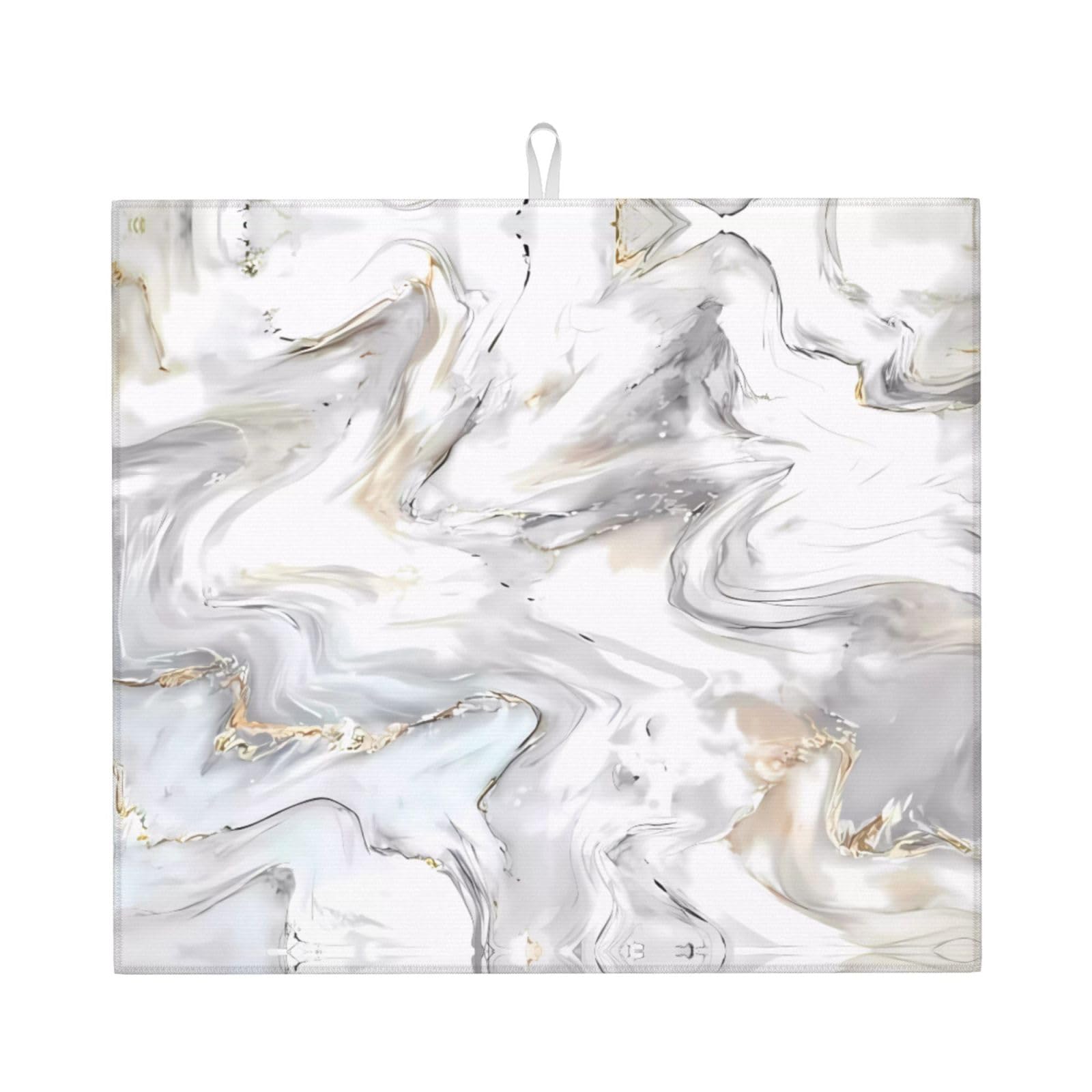 WHJSHOP yellow marble Prints Kitchen Drying Mat – Absorbent Dish Throw for Countertops, Quick-Dry Non-Slip Layer with Colorful Prints, Ideal Housewarming Gift