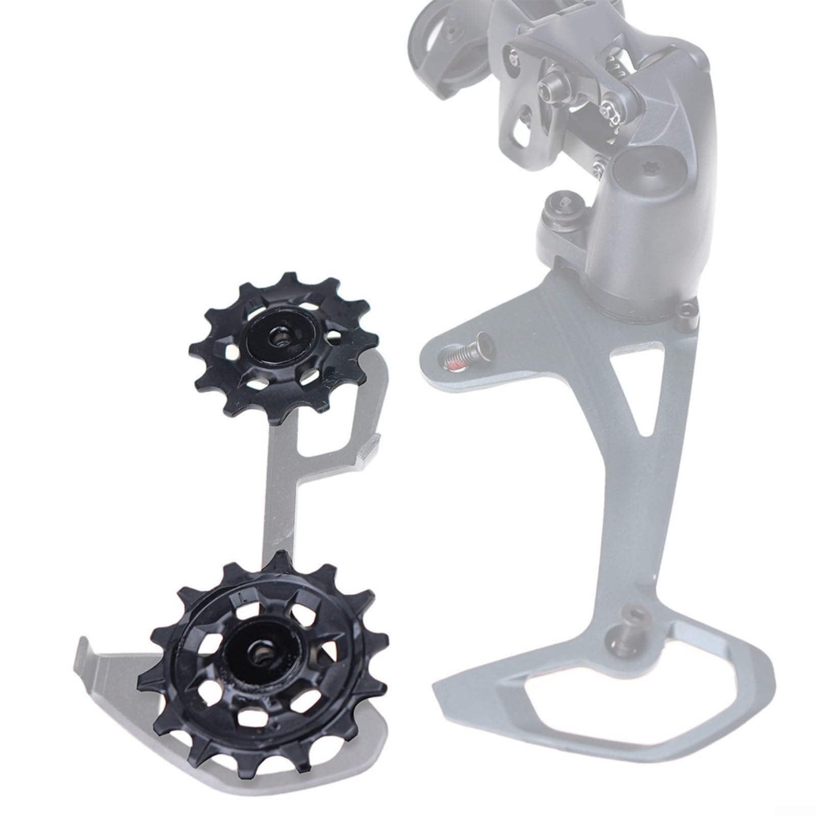 Set puleggia deragliatore posteriore 12T+14T per Eagle 12-Speed per XX1 X01 per GX SX Biciclette Guida Leggero Montaggio Ruota Guida Nero Alluminio