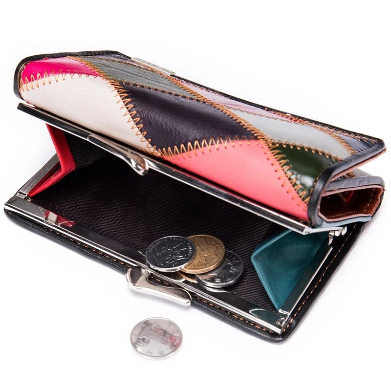 Coin Wallet Women Female Leather Small Purse Holder Woman Wallet Cash and Card Colorful Wallets for Women(C)4