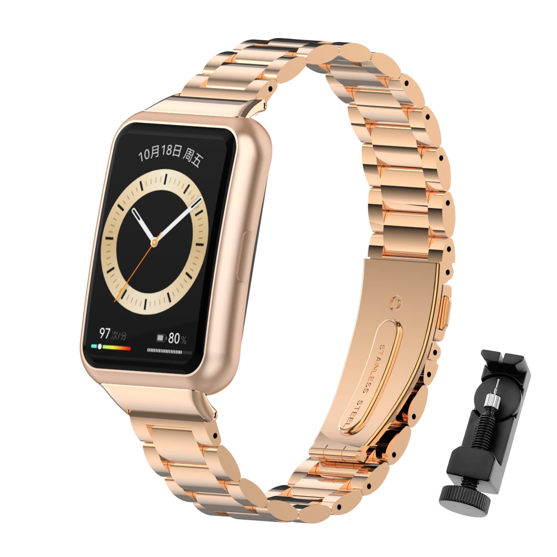 SenMore Correa de Metal Compatible con Huawei Watch Fit 2 Reloj Inteligente Pulsera de Reemplazo Correas de Acero Inoxidable Pulseras para Huawei Watch Fit2 & Watch Fit2 Active & Watch Fit2 Elegant