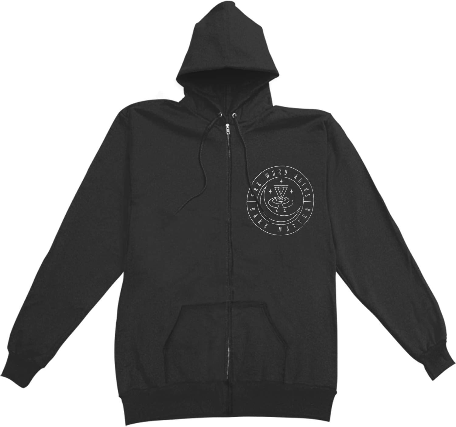 Word Alive Men's Dark Matter Zippered Hooded Sweatshirt Medium Black