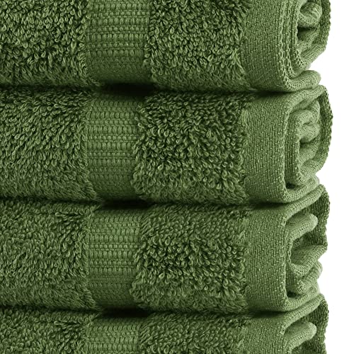 Chakir Turkish Linens | Hotel & Spa Quality 100% Cotton Premium Turkish Towels | Soft & Absorbent (12-Piece Washcloths, Moss) #TOP2