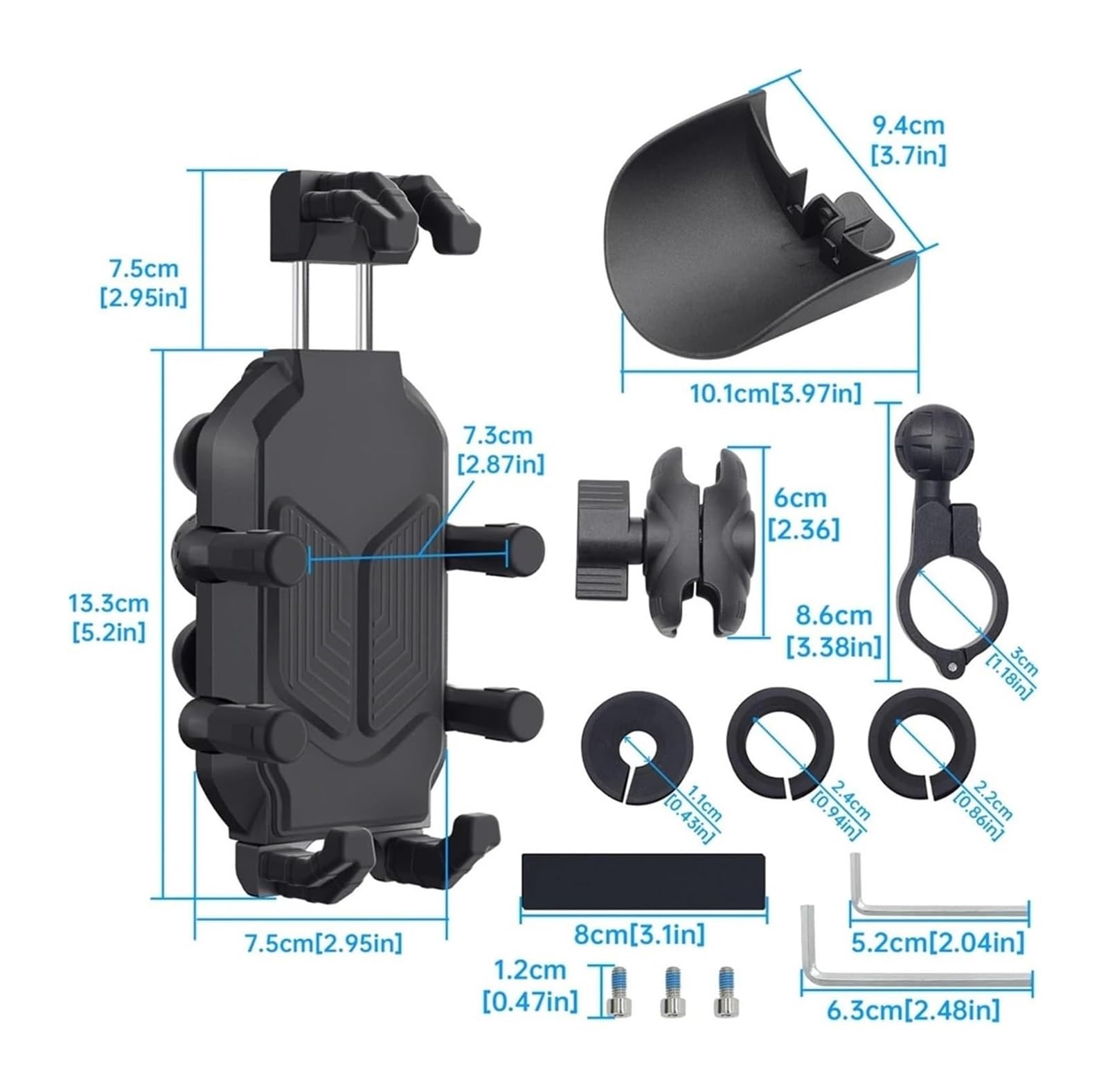pour Moto Support Navigation GPS pour Moto Vélo Téléphone Support GPS Navigation Vibration Mobile 360 Rotation Antivol Sécurité Résistant(Rearview Mirror)