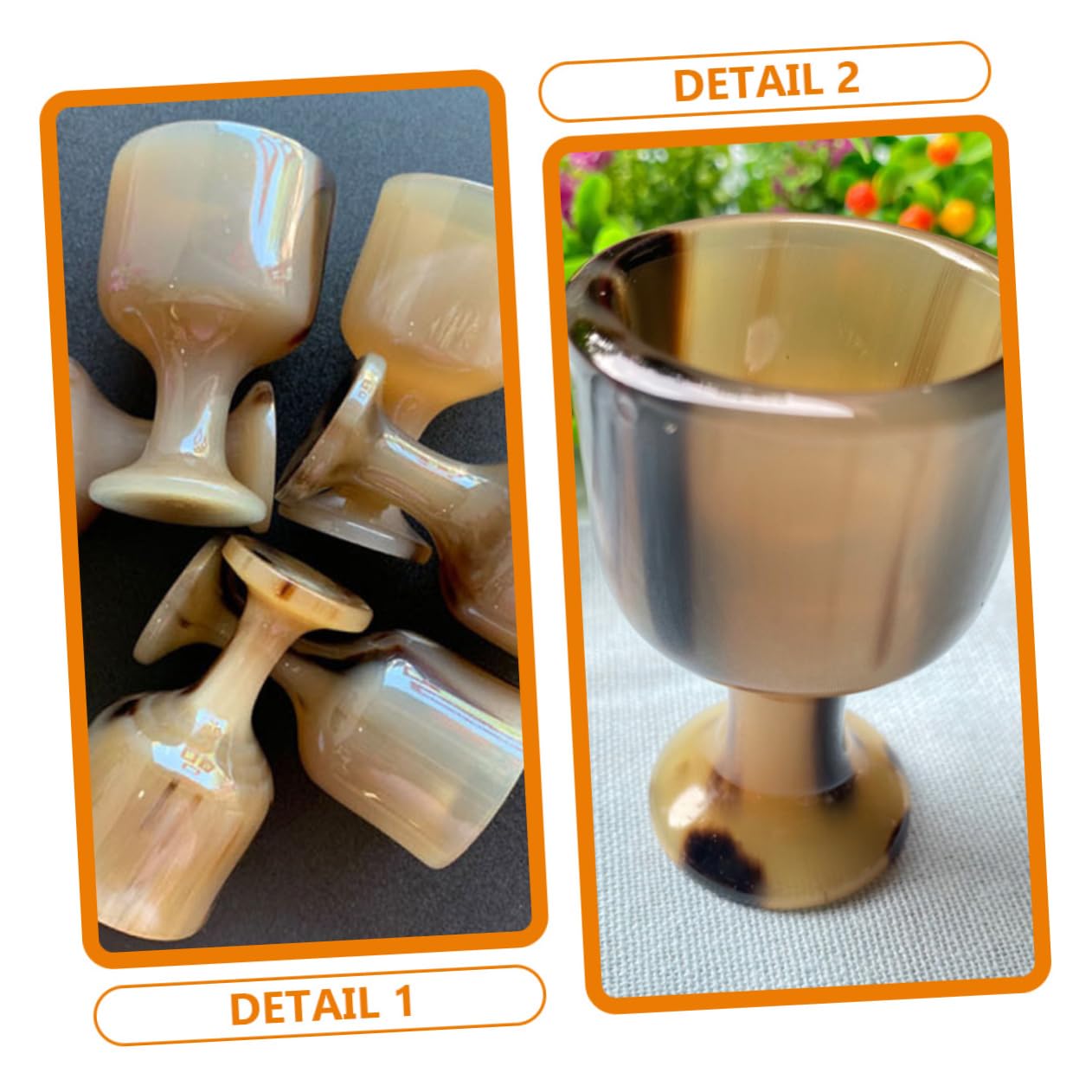 Cabilock 3 Copas De Cuerno Resistentes para Beber Vino Hechas De Material Decorativo.