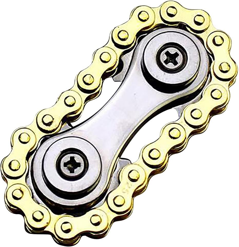 Random Electronic Product Explosion Box, Colourful Stress Cube with 6 Fun Actions Decompression Chain, Flywheel Chain, Educational Fingertips, Random Electronic (Gold, One Size)