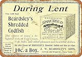 MNUT Señal de Metal de 18 95 triturado con Texto en inglés Codfish for Lent de Aluminio de 8 x 12 Pulgadas