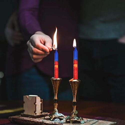 Miniatura 126 de Majestic Giftware /Safed Candles - Paquete de 12 velas Shabat (SC-SHTR-T) Velas tradicionales de Shabat hechas a mano de 5 pulgadas sin goteo Se