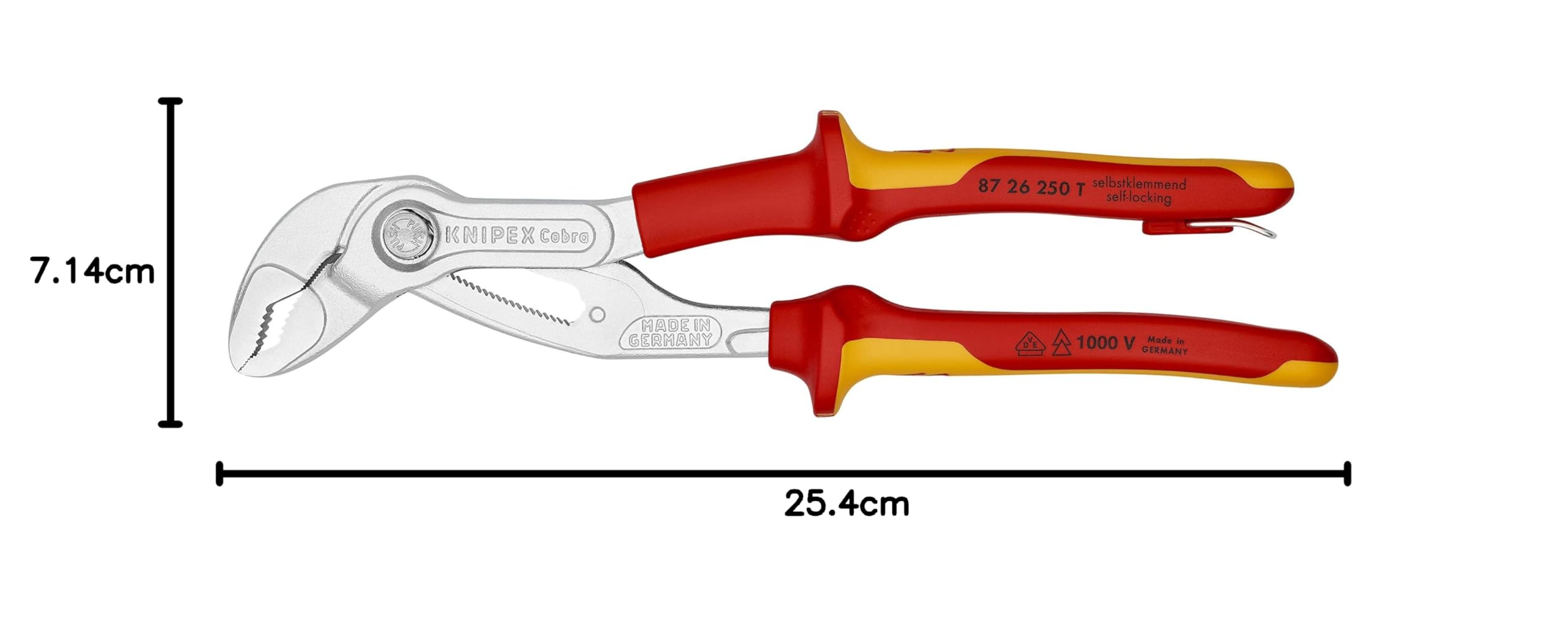 Knipex - Cobra 8726250T Pince de pompe à eau high-tech 1000 V avec attache isolée