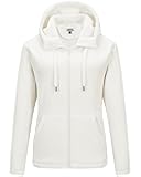 Women's Full Zip Hooded Fleece Jacket Coat with 6 Pockets, Warm Soft Polar Fleece Casual Hoodie Sweatshirt