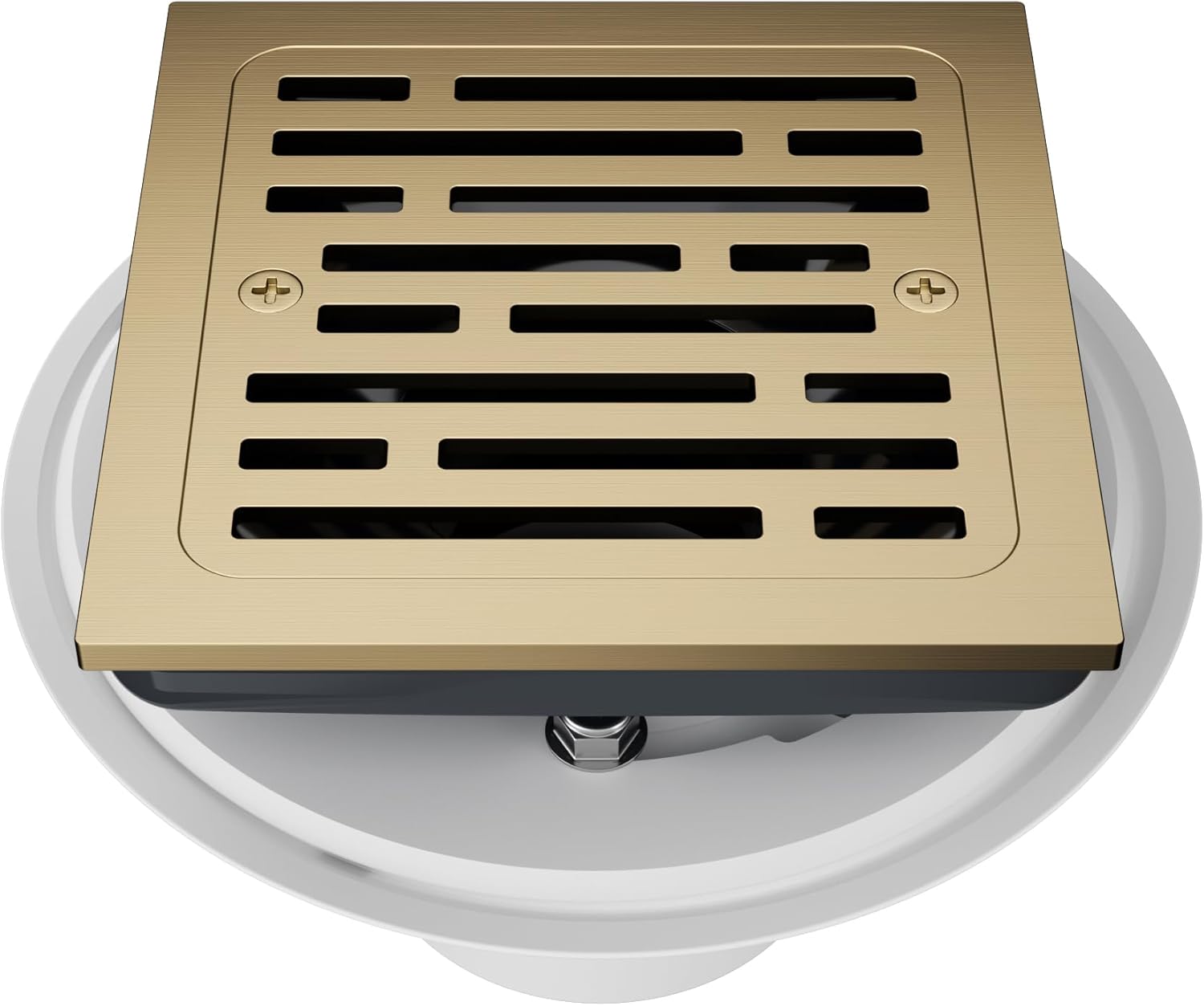 4 Inch Tile-in Square Champagne Bronze Shower Drain, Replace Delta Shower Drain, Shower Floor Drain Champagne Gold DT062412-CZ