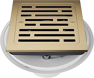 4 Inch Tile-in Square Champagne Bronze Shower Drain, Replace Delta Shower Drain, Shower Floor Drain Champagne Gold DT062412-CZ