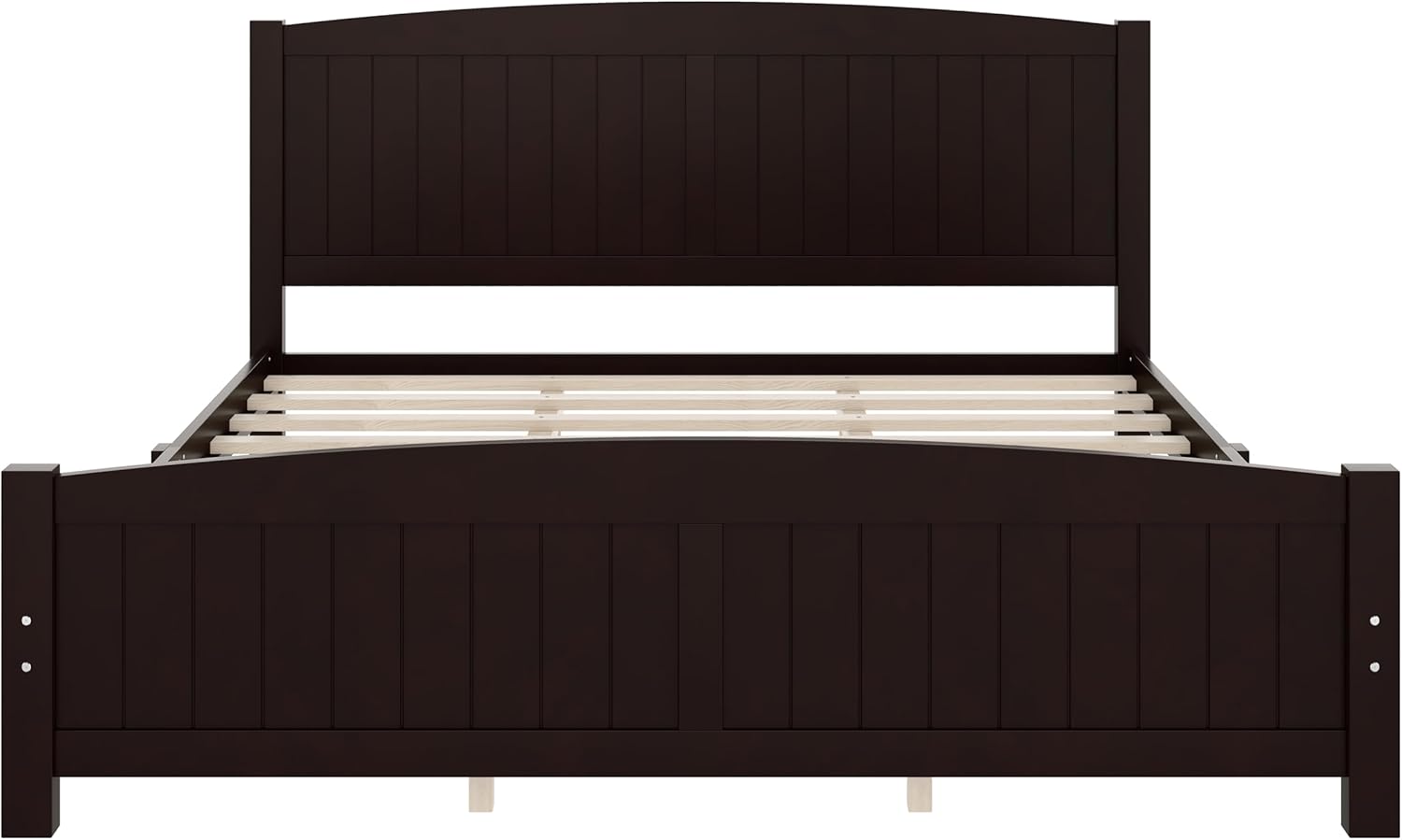 Harper & Bright Designs King Size Solid Wood Platform Bed with Headboard, Mid Century Modern Bed Frame with Wooden Support Slats, No Box Spring Needed, Espresso