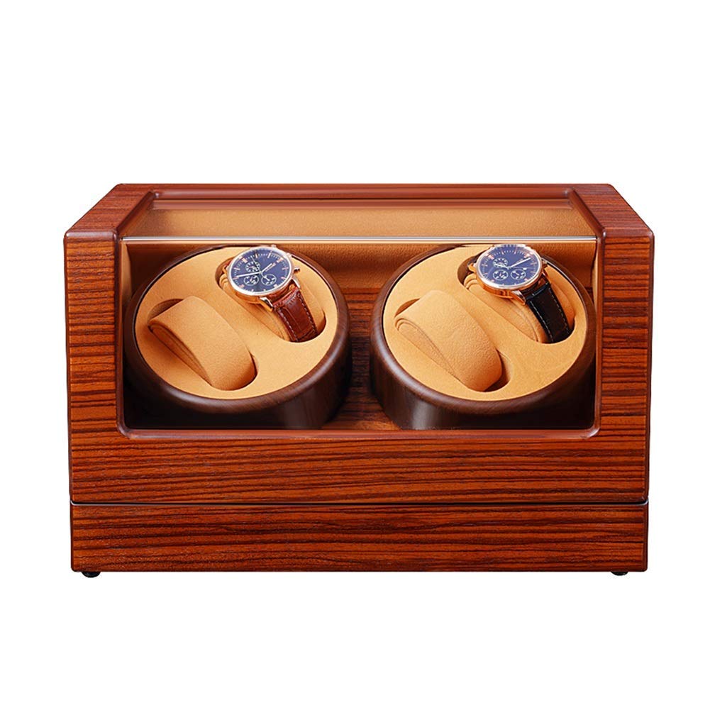 YNIYUJKL Wooden Watch Winder For Mechanical Watches, Automatic Winding Box Quiet Motor 5 Rotation Modes Luxury,4+0