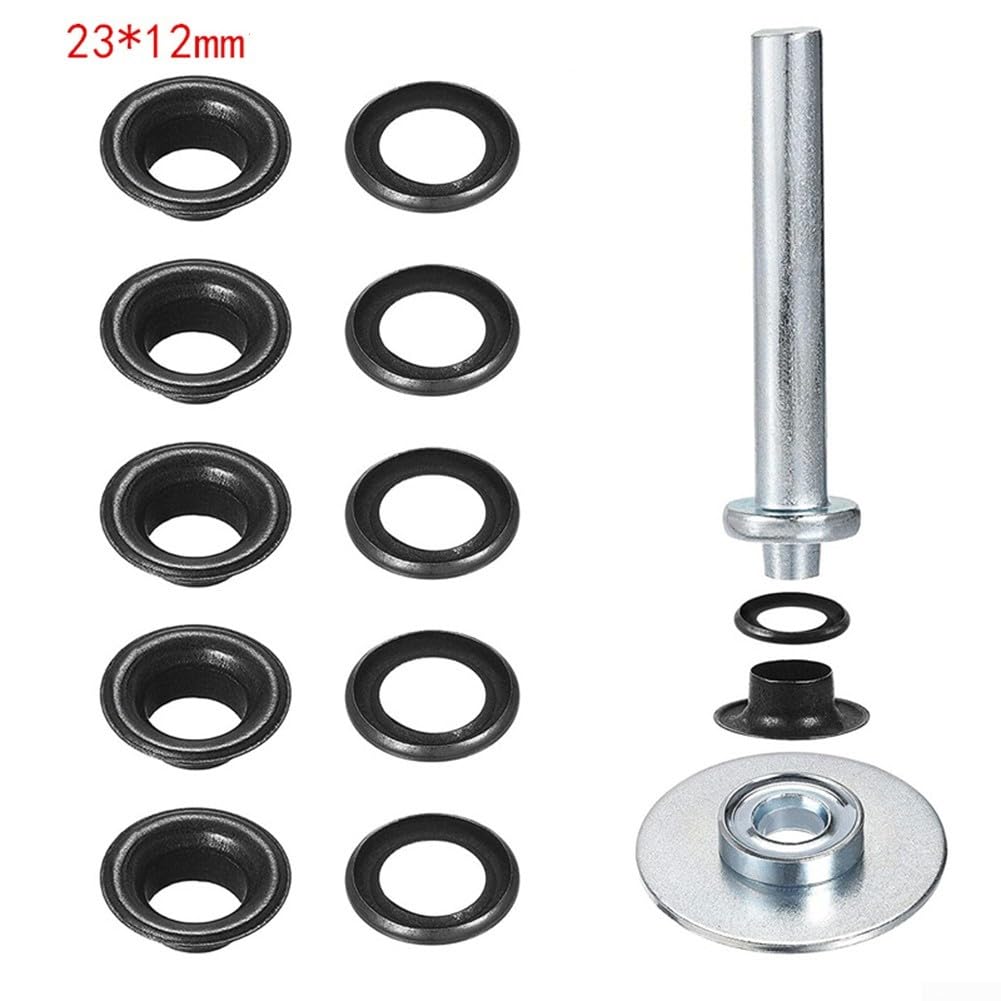 Tent Awning Eyelets Grommets Tool, Outdoor Tarp Tent Awning Metal Groundsheet Repair Fix Hole Kit Eyelets Grommets Repair Tool(black) - Image 2