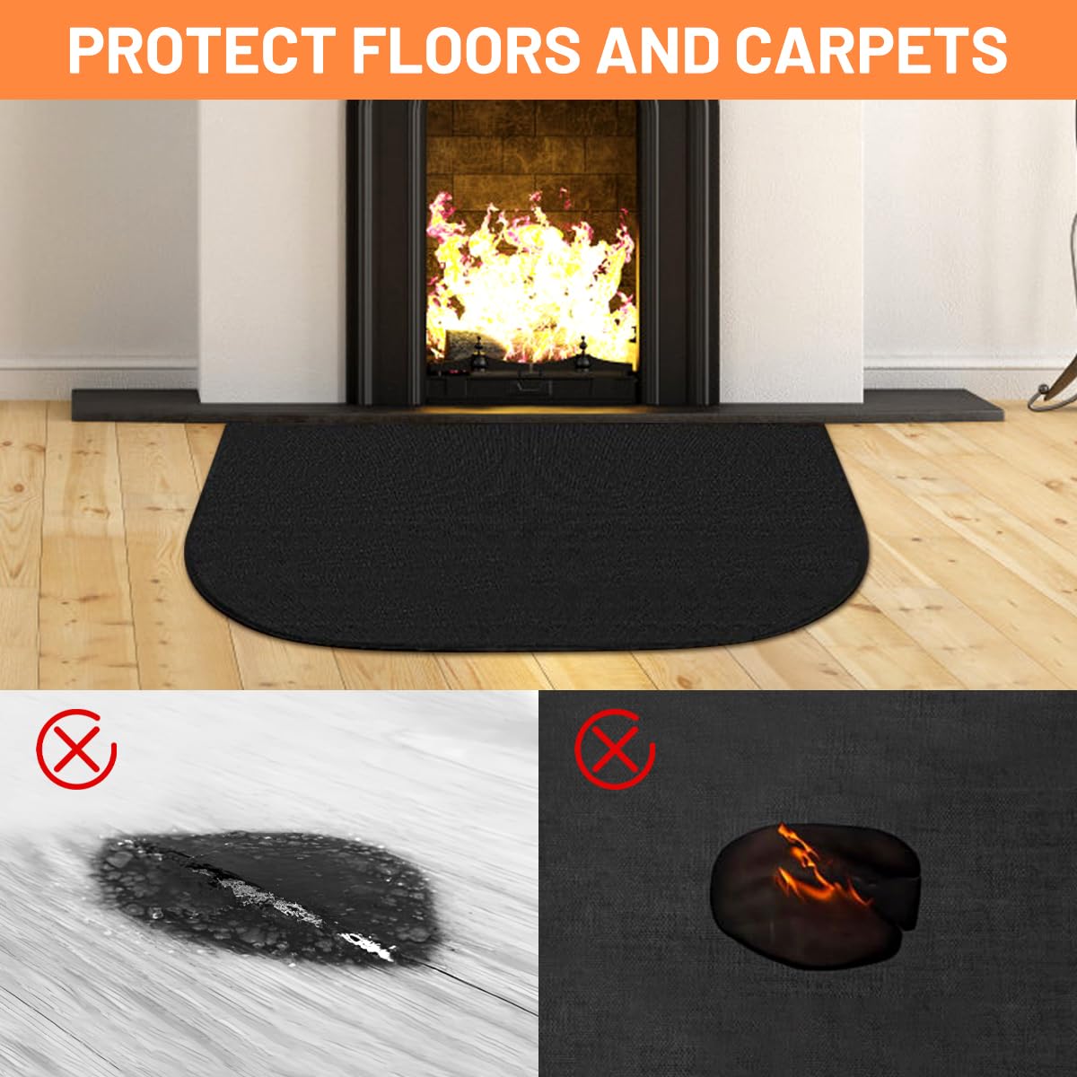 Placa Protectora ignífuga para Estufa de leña, Alfombras Ignifuga para Chimenea, Resistentes Al Fuego, Alfombra Barbacoa, Alfombra Ignifuga, Protege Suelos O Alfombras De Quemaduras
