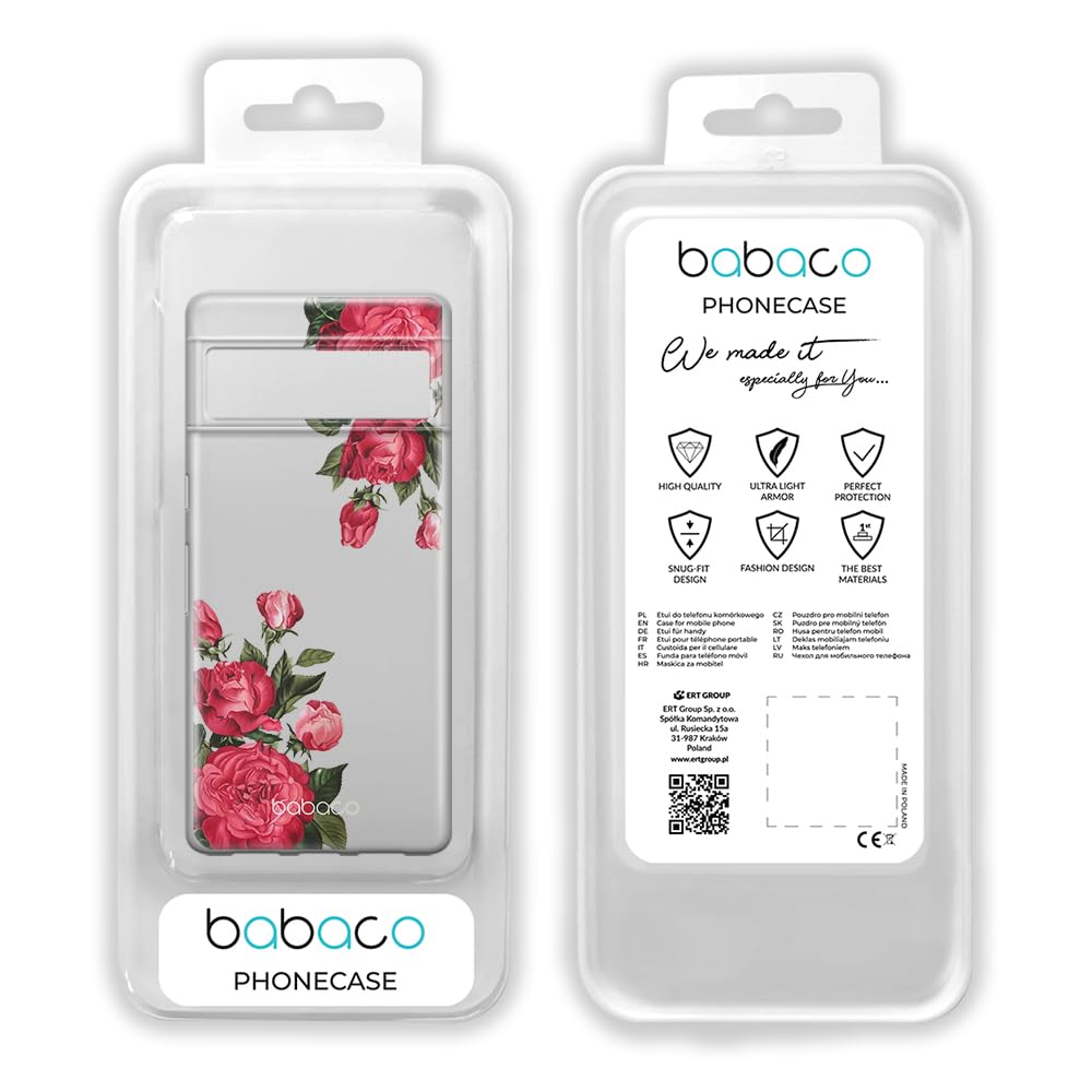 BABACO Custodia Ufficiale Per Google Pixel 7 Pro - Modello Flowers 035, Silicone TPU, Stampa Originale, Licenza Ufficiale - 3