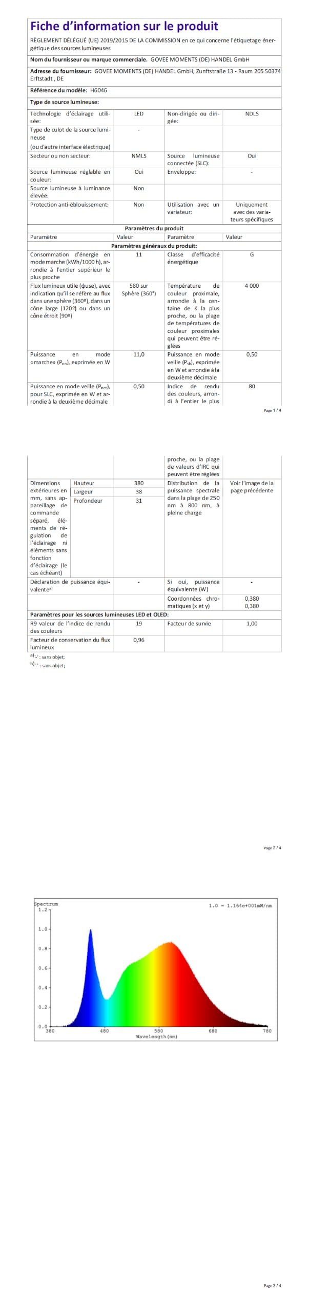 Govee RGBWIC TV Light Bars, Rétroéclairage WiFi pour TV 45-70 pouces