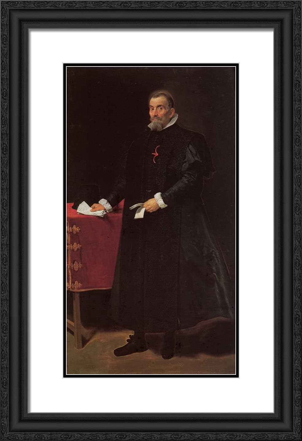 ArtDirect Velazquez, Diego 17x24 Black Ornate Framed Art Print with Double Matting Titled: Don Diego del Corral y Arellano