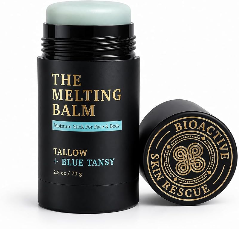 Bioactive Skin Rescue The Melting Balm, bastão hidratante sólido com sebo bovino e Blue Tansy, 71 g