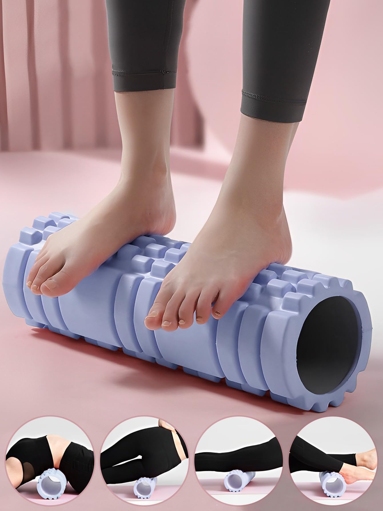 Faszienrolle mit 3D-Texturmassage, Foam Roller zur Muskelverspannungen lindern, mittlere Härte Selbstmassage Fazienrolle für rücken wirbelsäule rücken Beine,30 * 8cm-Blu