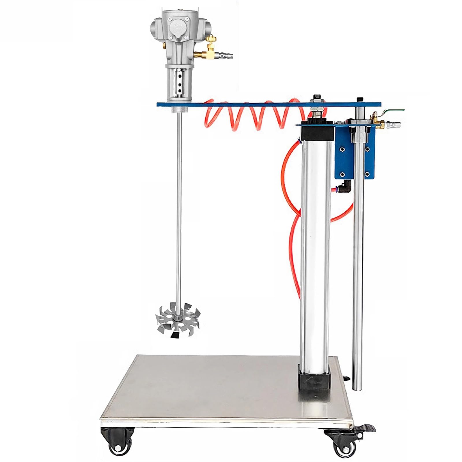 Sjdopulse Pneumatic Paint Mixer, 30 Gallon Paint Mixer, 1/4 Hp Automatic Lift Stirrer, Pneumatic Mixing Machine