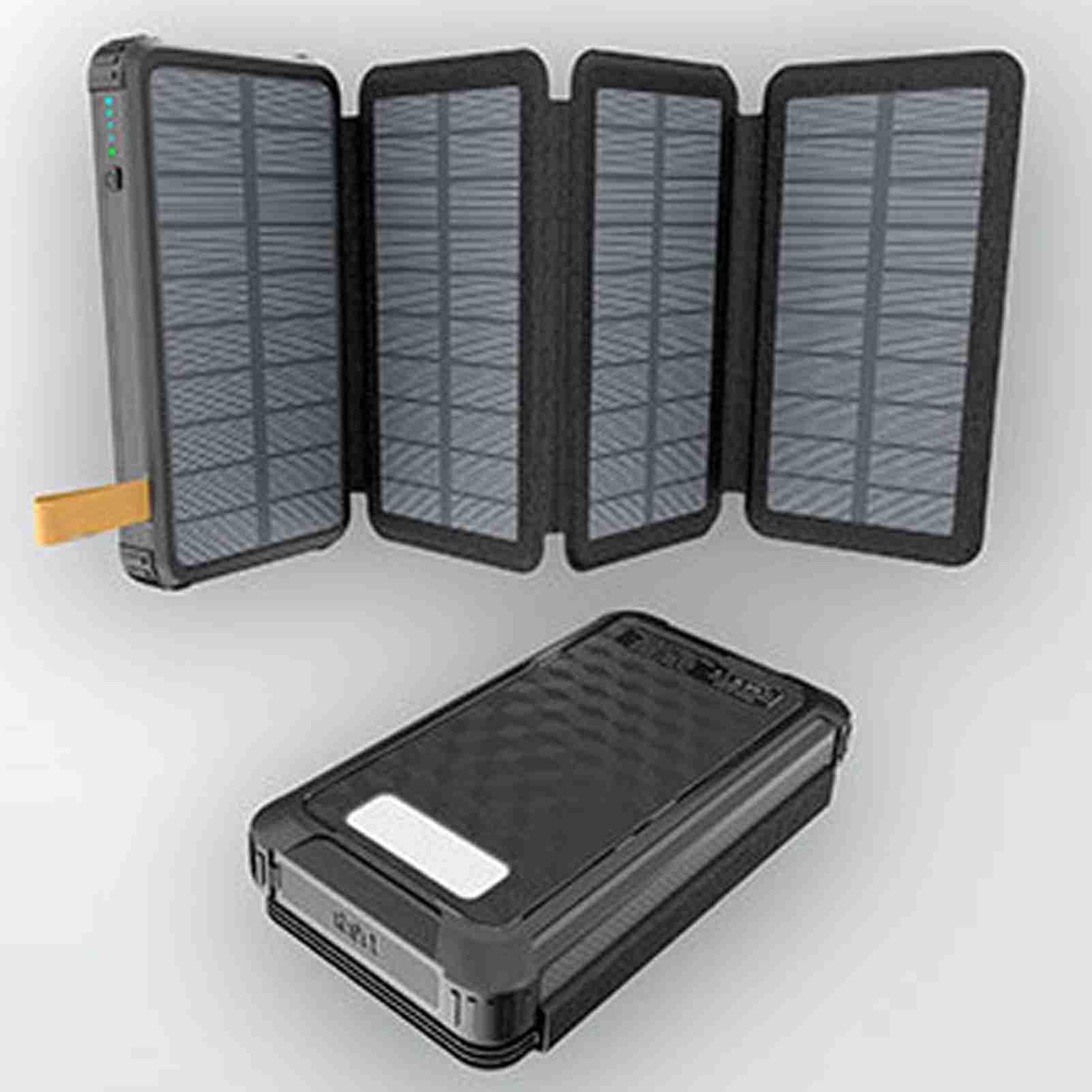 Banque D'énergie Solaire 30000mAh, Chargeur Portable étanche et Résistant aux Chocs pour Camping Randonnée en Plein Air
