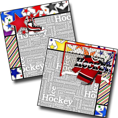 Hockey NPM - Premade Scrapbook Pages - EZ Layout 3863