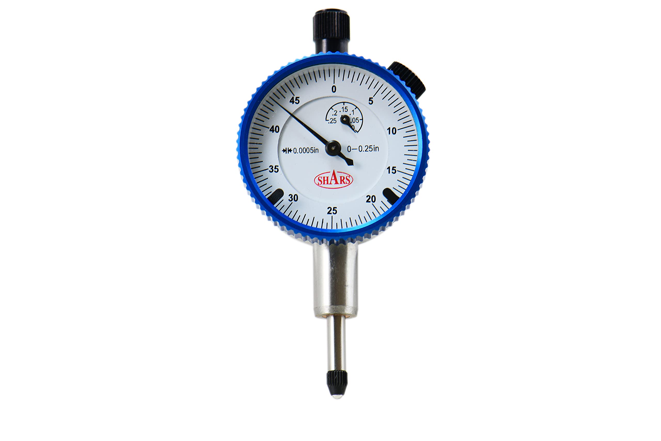 Shars 0.25" High Precision Dial Indicator, .0005" Graduation, AGD1 Travel Lug Back 303-3101A P]