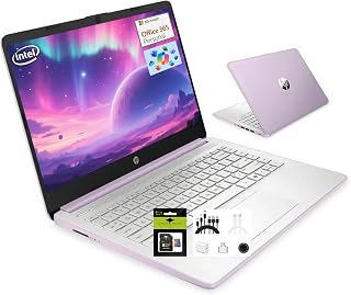 14" Student-Laptop 1-Y office365 Back to School, Quad Core Intel Processor(Up to 3.6GHz) 8GB RAM 384GB Storage(128GB UFS + 256GB Ghost Manta SD Card) Computer Laptop with Copilot AI Win11