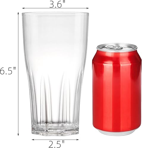 Miniatura 2 de Paquete de 6 vasos de plástico apilables, vasos acrílicos de 23 onzas, vasos de plástico reutilizables totalmente transparentes para jugo de