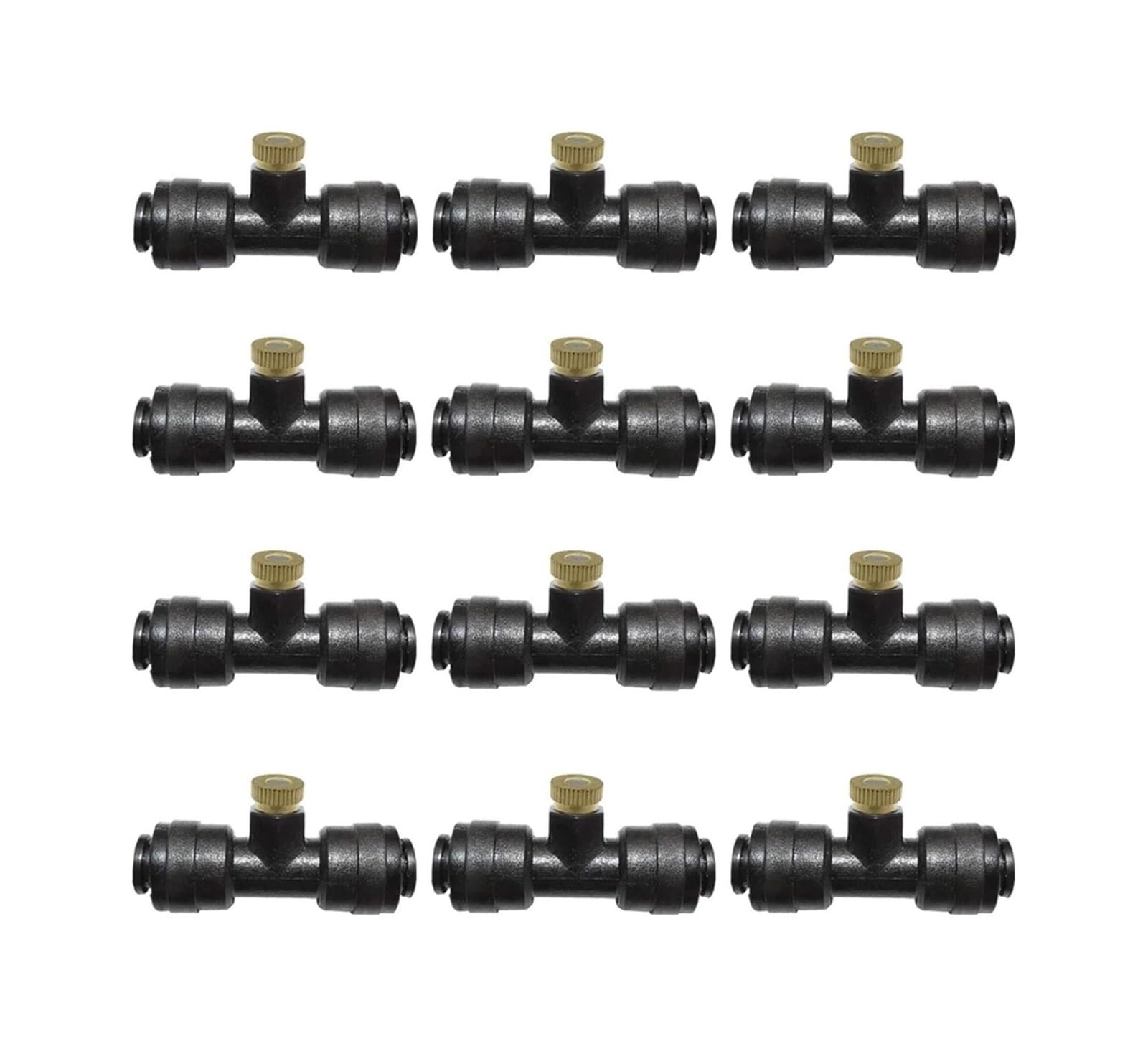 HVMBEUGOS Brass Copper Atomizing Nozzle, Pressure Atomizing Brass Nozzles 5 pcs 0.1-0.8mm 1/4-inch Sliding Lock Three-Way(0.3mm)