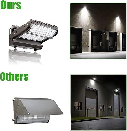 Miniatura 9 de Paquete de luz LED giratoria de pared con fotocélula del atardecer al amanecer, 100 W, 14000 lúmenes, 600-800 W, equivalente a HPSHID, 5000 K, luz