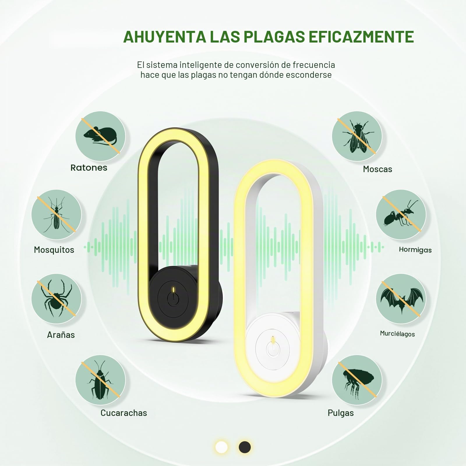 Repelente Ultrasónico de Plagas, Electrónico Repelente Mosquitos Insectos Control para Interiores, Antimosquitos Electrónico para Ratones, Arañas, Cucarachas, Moscas(4 Paquetes)