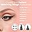 LA PURE Waterproof Liquid Eyeliner Stamp Winged Eyeliner Tool 2x Cat Eye - Winged & Fine Tipped Pen Eyeliner Stencil Smudge Proof Black Eye Liner Tiktok Trend Items Wing Stamp - Black 8mm
