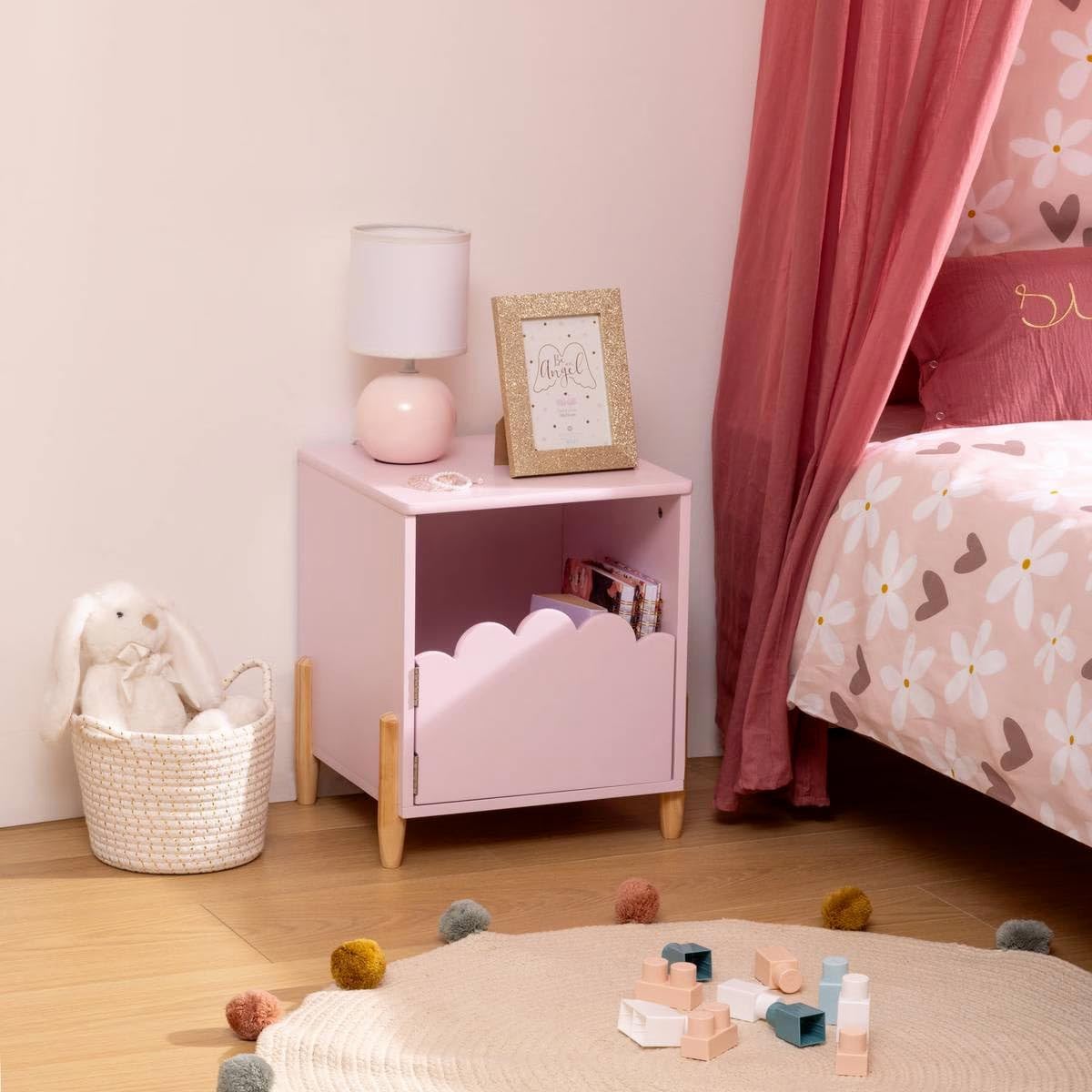 Paris Prix Atmosphera for Kids - Table de Chevet Enfant Douceur 40cm Rose
